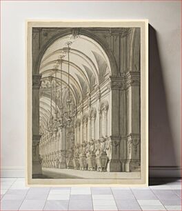 Πίνακας, Vaulted Hall with Candelabra by Ferdinando Galli Bibiena