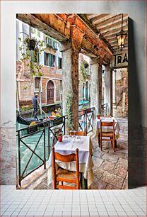 Πίνακας, Venetian Canal-side Cafe Ενετικό Cafe δίπλα στο κανάλι