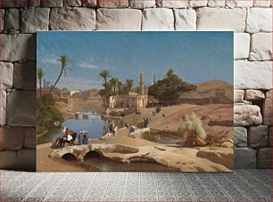 Πίνακας, View of Medinet El-Fayoum (ca. 1868–1870) by Jean Léon Gérôme