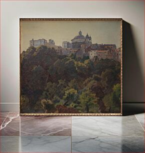 Πίνακας, View towards Ariccia and the Palazzo Chigi and S. Maria dell'Assunzione, Italy by Thorald L?ss?e