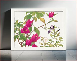 Πίνακας, Vintage bougainvillea & torenia flower, ukiyo e artwork