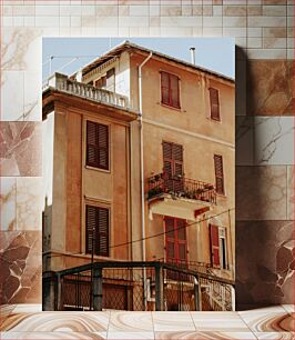 Πίνακας, Vintage Building with Red Windows Vintage κτήριο με κόκκινα παράθυρα