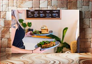 Πίνακας, Waitress Serving Food Σερβιτόρα που σερβίρει φαγητό