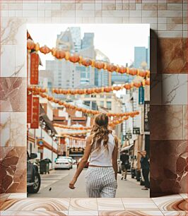 Πίνακας, Walking Through Lanterns in the City Walking Through Lanterns in the City