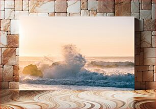 Πίνακας, Waves Crashing at Sunset Κύματα που σκάνε στο ηλιοβασίλεμα