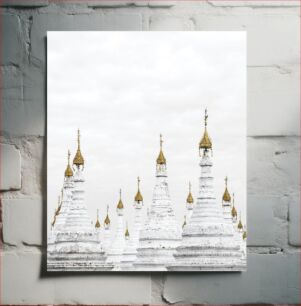 Πίνακας, White Pagodas with Golden Spires Λευκές Παγόδες με Χρυσές Σπείρες