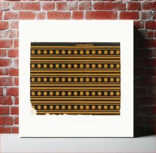 Πίνακας, Wide black band containing row of mustard-yellow dots, with narrow black band above and below wide band (1880–1890) wallpaper design