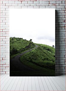 Πίνακας, Winding Road Through Green Hills Δρόμος με στροφές μέσα από πράσινους λόφους