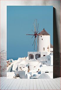 Πίνακας, Windmill in Santorini Ανεμόμυλος στη Σαντορίνη