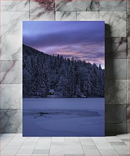 Πίνακας, Winter Cabin in the Forest Χειμερινή Καμπίνα στο Δάσος