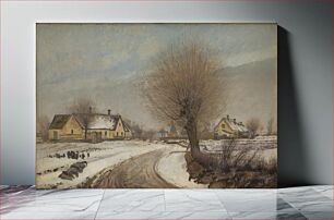 Πίνακας, Winter day with snow in Baldersbrønde by L. A. Ring