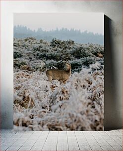 Πίνακας, Winter Deer in Frosty Landscape Χειμερινά ελάφια σε παγωμένο τοπίο