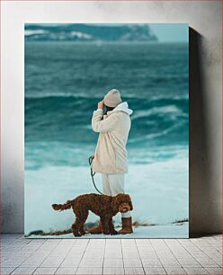 Πίνακας, Woman and Dog by the Sea Γυναίκα και σκύλος δίπλα στη θάλασσα