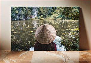 Πίνακας, Woman by a Tranquil Lake Γυναίκα δίπλα σε μια ήσυχη λίμνη