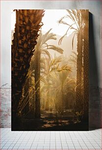 Πίνακας, Woman in Palm Tree Forest at Dawn Γυναίκα στο φοινικόδασος την αυγή