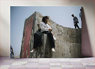 Πίνακας, Woman Sitting on Ruins Γυναίκα που κάθεται στα ερείπια