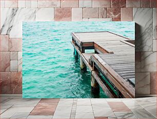 Πίνακας, Wooden Pier on Turquoise Sea Ξύλινη προβλήτα στην Τυρκουάζ Θάλασσα