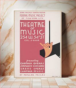 Πίνακας, Works Progress Administration Federal Music Project of New York City Theatre of Music Presenting chamber operas, symphony concerts, grand operas, and chamber music at popular prices