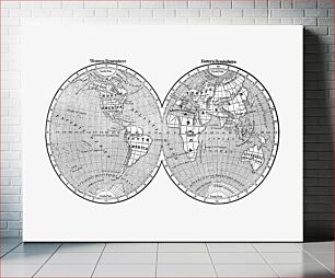 Πίνακας, World map from A System of Geography, for the use of Schools (1860) published by Sidney Edwards Morse