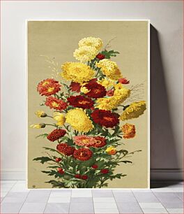 Πίνακας, Yellow and red chrysanthemums by Ellen Thayer Fisher