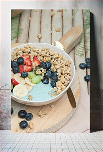 Πίνακας, Yogurt Bowl with Fresh Fruits and Granola Μπολ γιαουρτιού με φρέσκα φρούτα και γκρανόλα