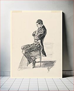 Πίνακας, Young Man, Seated, from Scribner's "Eighty Drawings including the Weaker Sex", Charles Dana Gibson