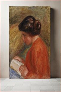 Πίνακας, Young Woman Reading (Jeune femme lisant, buste) by Pierre Auguste Renoir