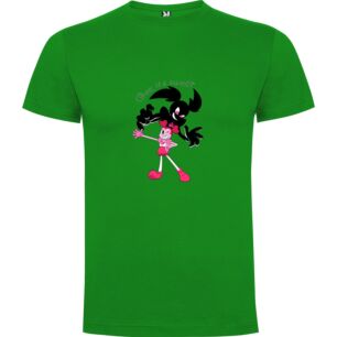 Pink Cartoon Cel Art Tshirt