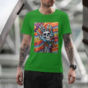 Psychedelic Skeleton Hand Tshirt