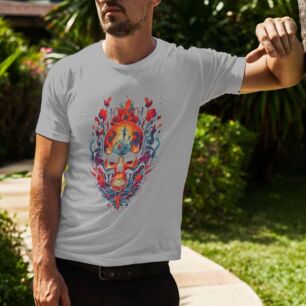 Psychedelic Skull Art Tshirt