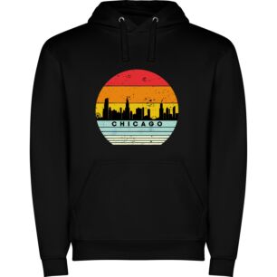 Retro Chicago Skyscape Φούτερ με κουκούλα