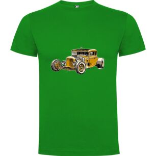 Retro Yellow Car Art Tshirt