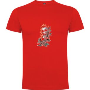 Rose Crowned Flaming Skull Tshirt