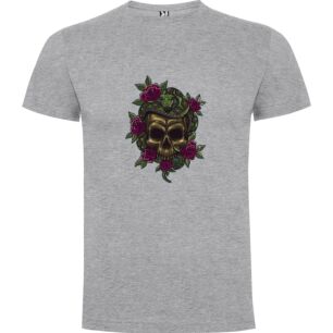 Rose-Snake Skull Illustration Tshirt