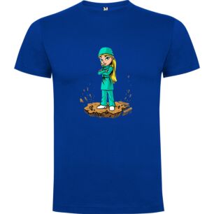 Scrubs-clad Cartoon Nurse Tshirt