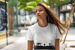 Silhouette Watching Fireworks Tshirt