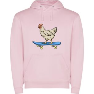 Skateboarding Chicken Illustration Φούτερ με κουκούλα