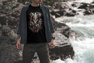 Skull Art with Red Accents Tshirt