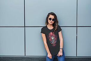 Skull with Roses and Abstract Elements Tshirt