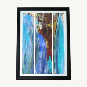 January Blue Gold Split Landscape Canvas Print