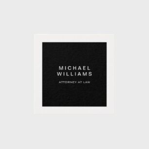 Professional Minimalist Black Square Square Business Card