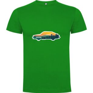 Sunset Car Sticker Tshirt