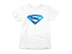 Superman Blue Logo White T-Shirt