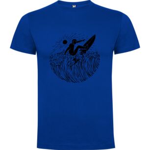 Surfing Woodcut Adventure Tshirt