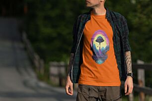 UFO in a Retro Futuristic Landscape Tshirt