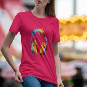 Vibrant Colorful Headphones Tshirt