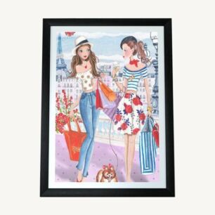 Shopping girls in Paris - Canvas