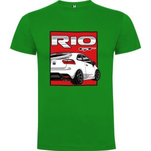 White Car Red Canvas Tshirt