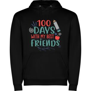 100 Days of Friendship Φούτερ με κουκούλα σε χρώμα Μαύρο XXLarge