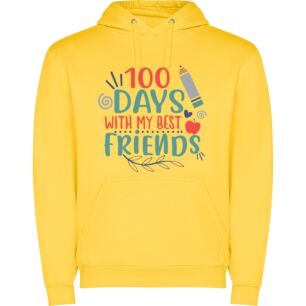 100 Days of Friendship Φούτερ με κουκούλα σε χρώμα Κίτρινο XLarge